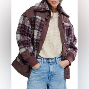Free People Sana Quilted Bomber Jacket Size S